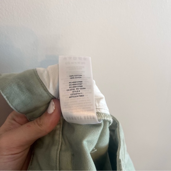 Aritzia Sunday Best Jaden Straight Leg Pant Seagrass Green 100% Cotton 0 - Picture 10 of 10